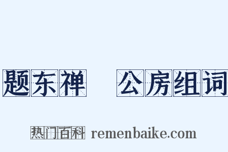 题东禅璿公房组词是什么意思的图片